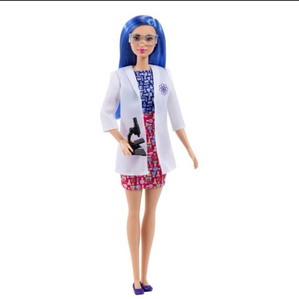 Barbie Careers Fashion Doll & Accessory, Scientist with Blue Hair & Lab Coat